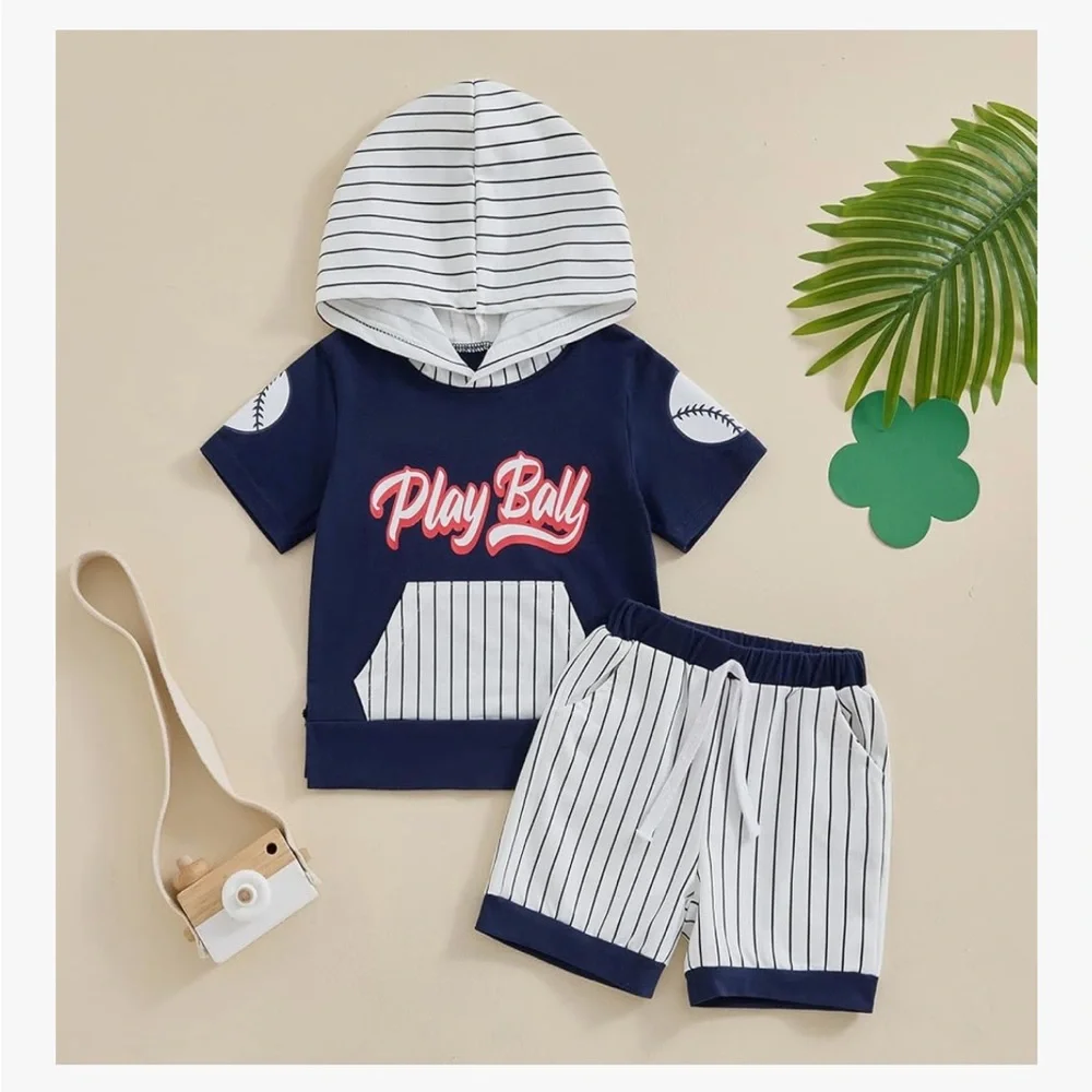 Baseball Hoodie and Shorts Set Size 12-18 Months